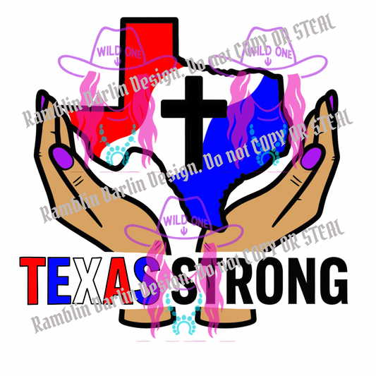 Texas Strong PNG file (colored in 3)
