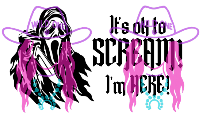 I'ts Ok To Scream PNG file For Thermal Labels (2.25" x 1.25")