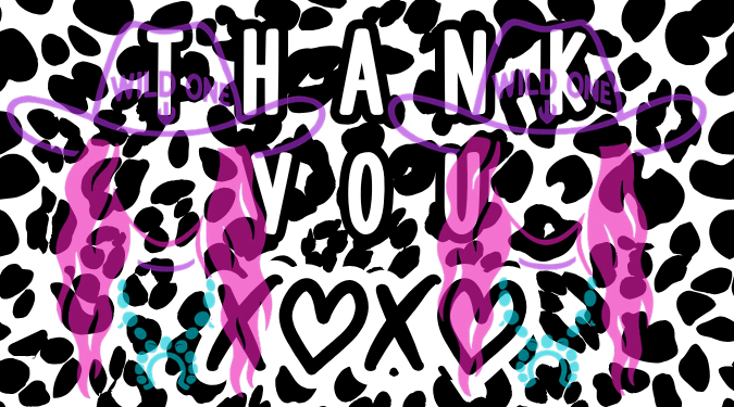 Thank You Leopard Print 2.25"x 1.25" Thermal Label (qty 100)