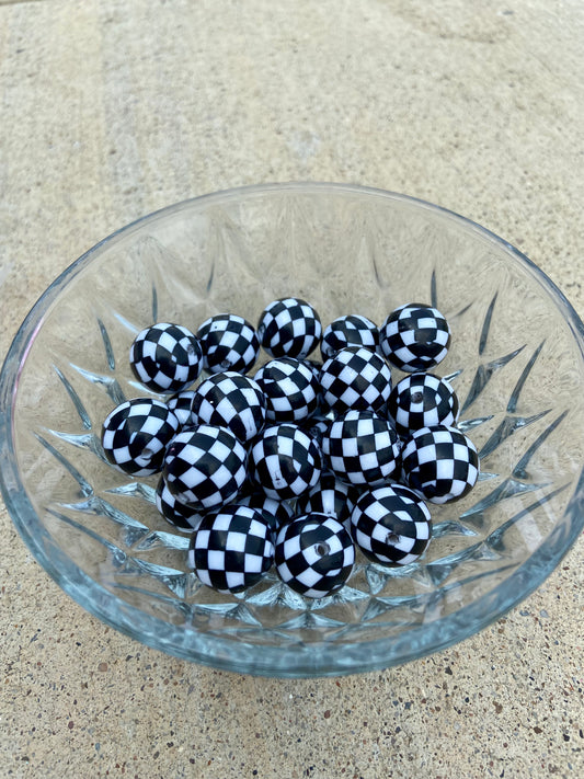 Checkered Bubblegum Beads (10 Pk)