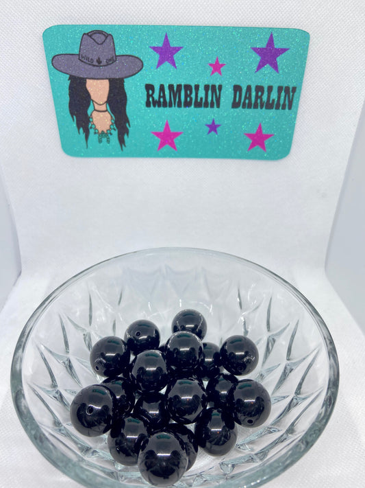 Black Bubblegum Beads (10 per pack)