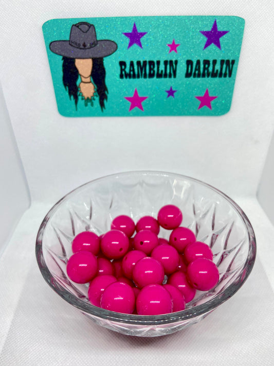 Rose Pink Bubblegum Beads (10 per pack)