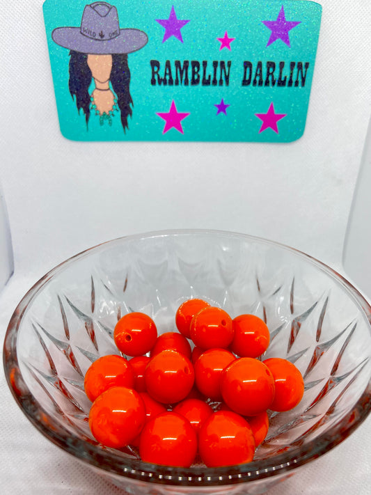 Orange Bubblegum Beads (10 per pack)