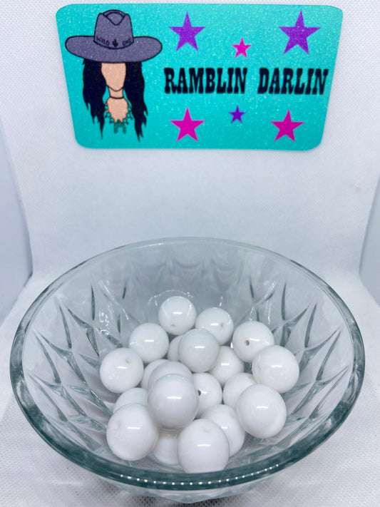 White Bubblegum Beads (10 per pack)