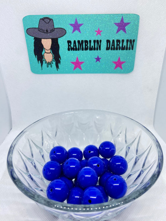 Blue Bubblegum Beads (10 per pack)