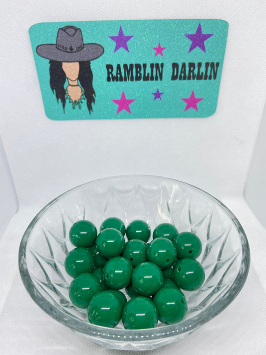 Dark Green Bubblegum Beads (10 per pack)