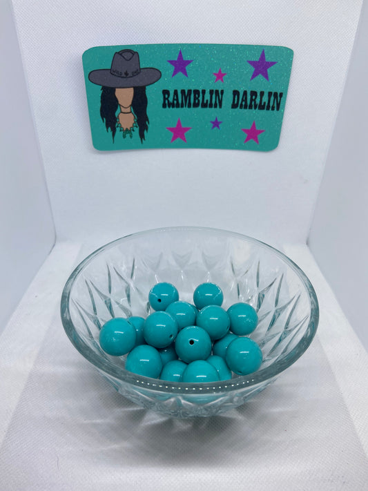 Dark Turquoise Bubblegum Beads (10 Pk)
