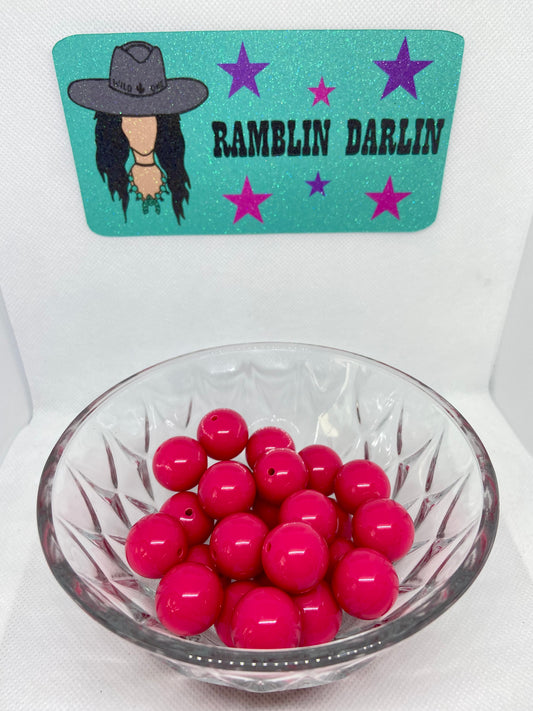 Hot Pink Bubblegum Beads (10 per pack)