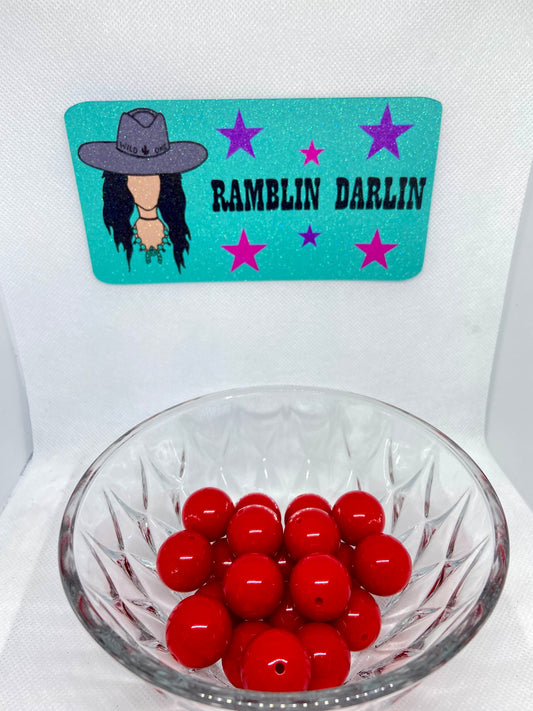 Red Bubblegum Beads (10 per pack)