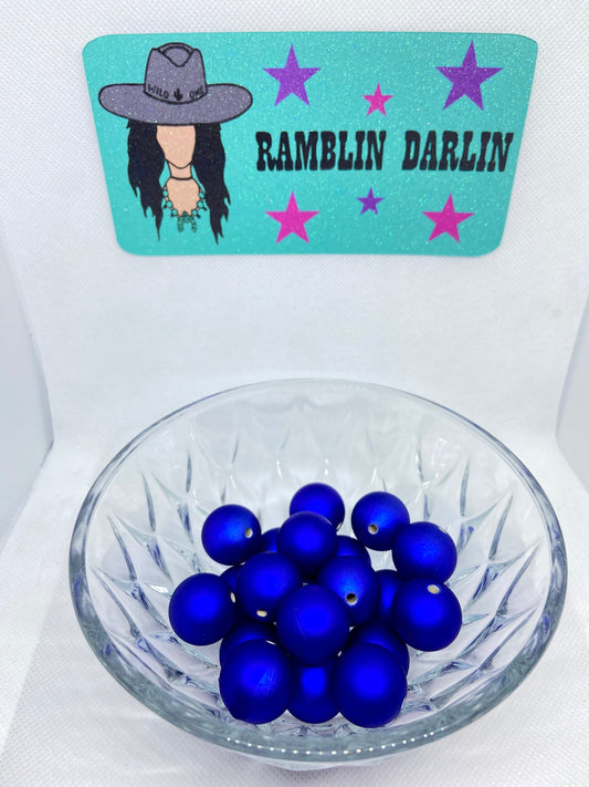 Frosted Blue Bubblegum Beads (10 per pack)