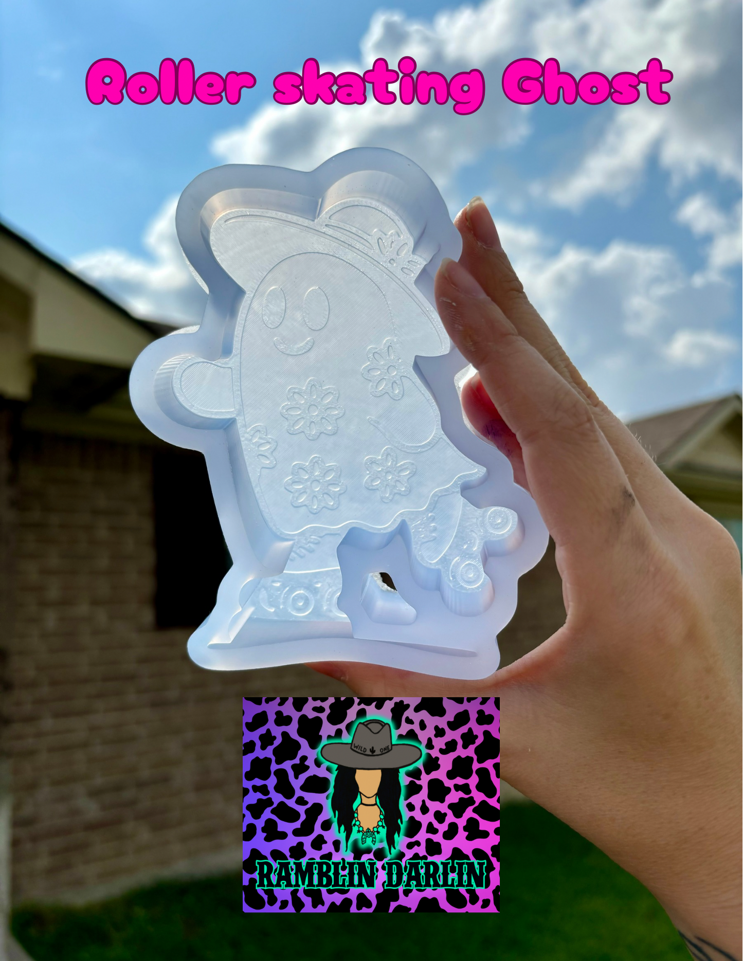 Roller Skating Ghost Mold