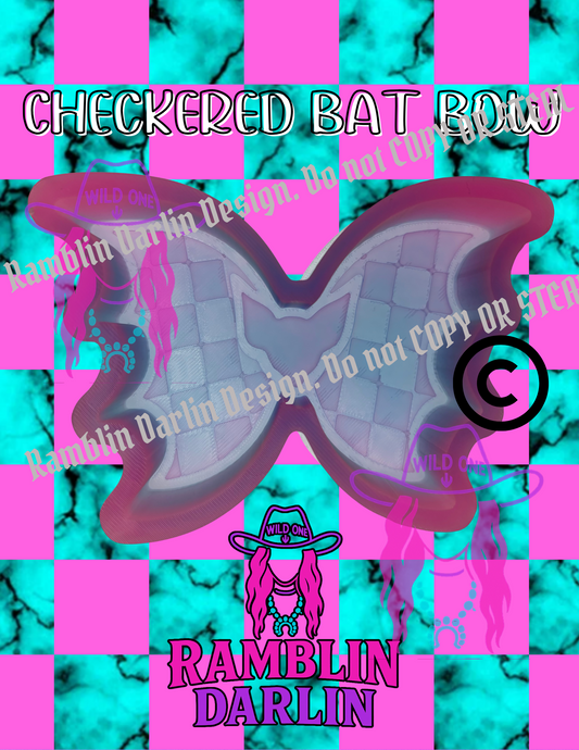 Checkered Bat Bow Mold ©️