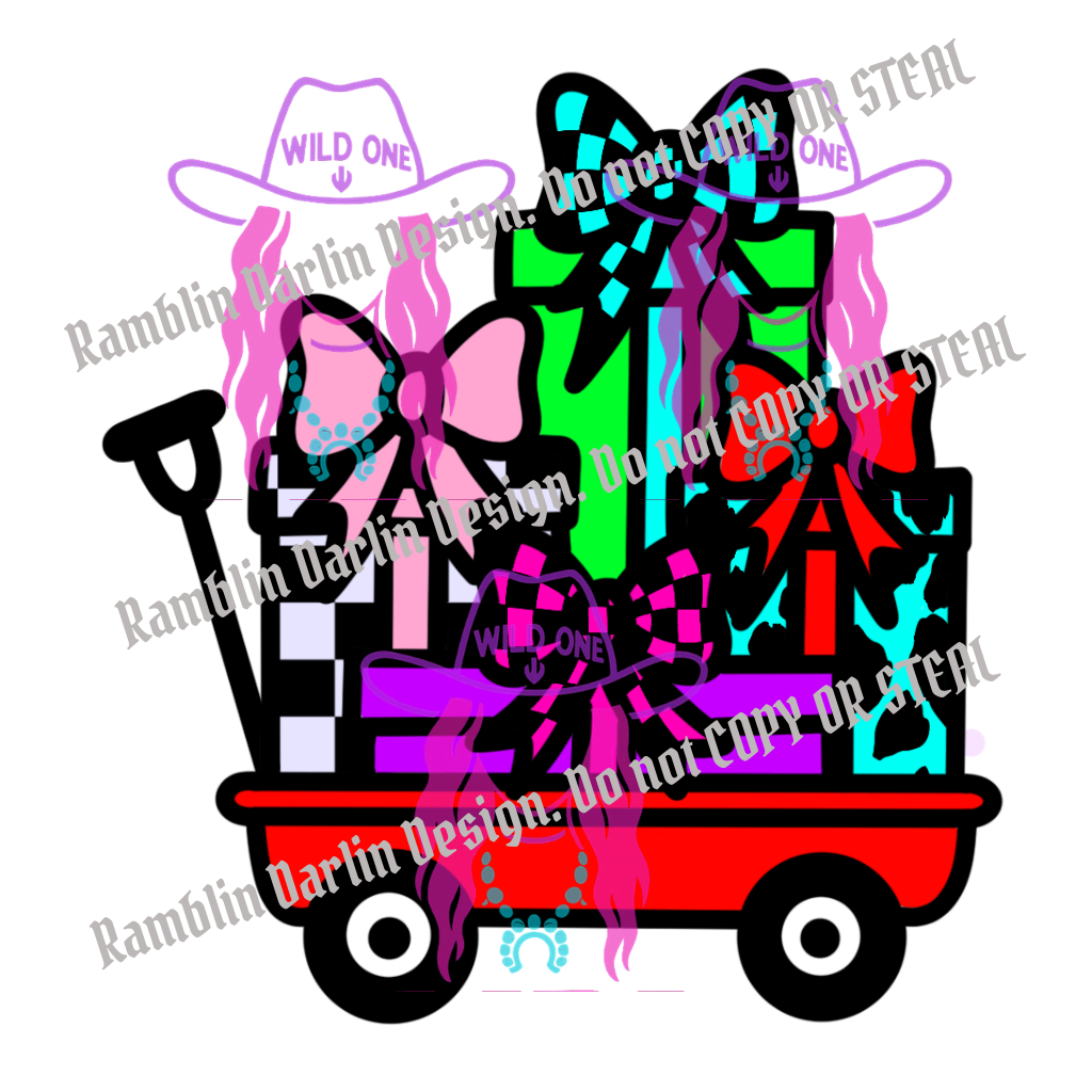 Wagon Full of Presents PNG file