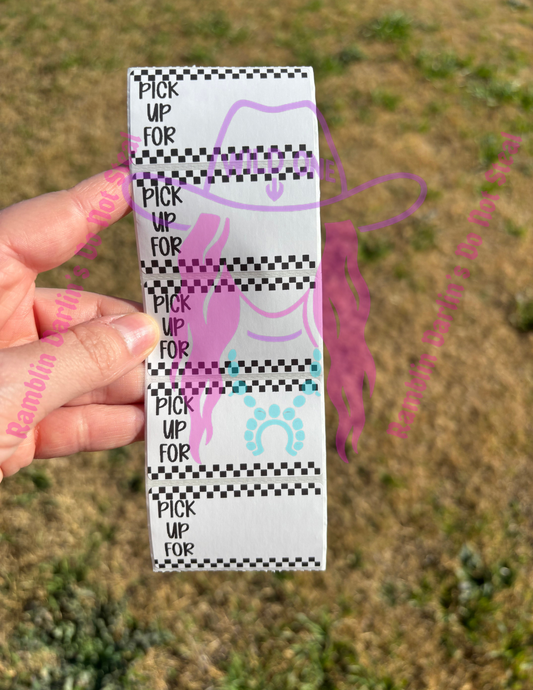 Pick Up For Checkered 2.25"x 1.25" Thermal Label (qty 100)