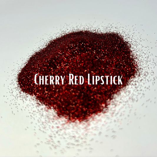 Cherry Red Lipstick Fine Glitter