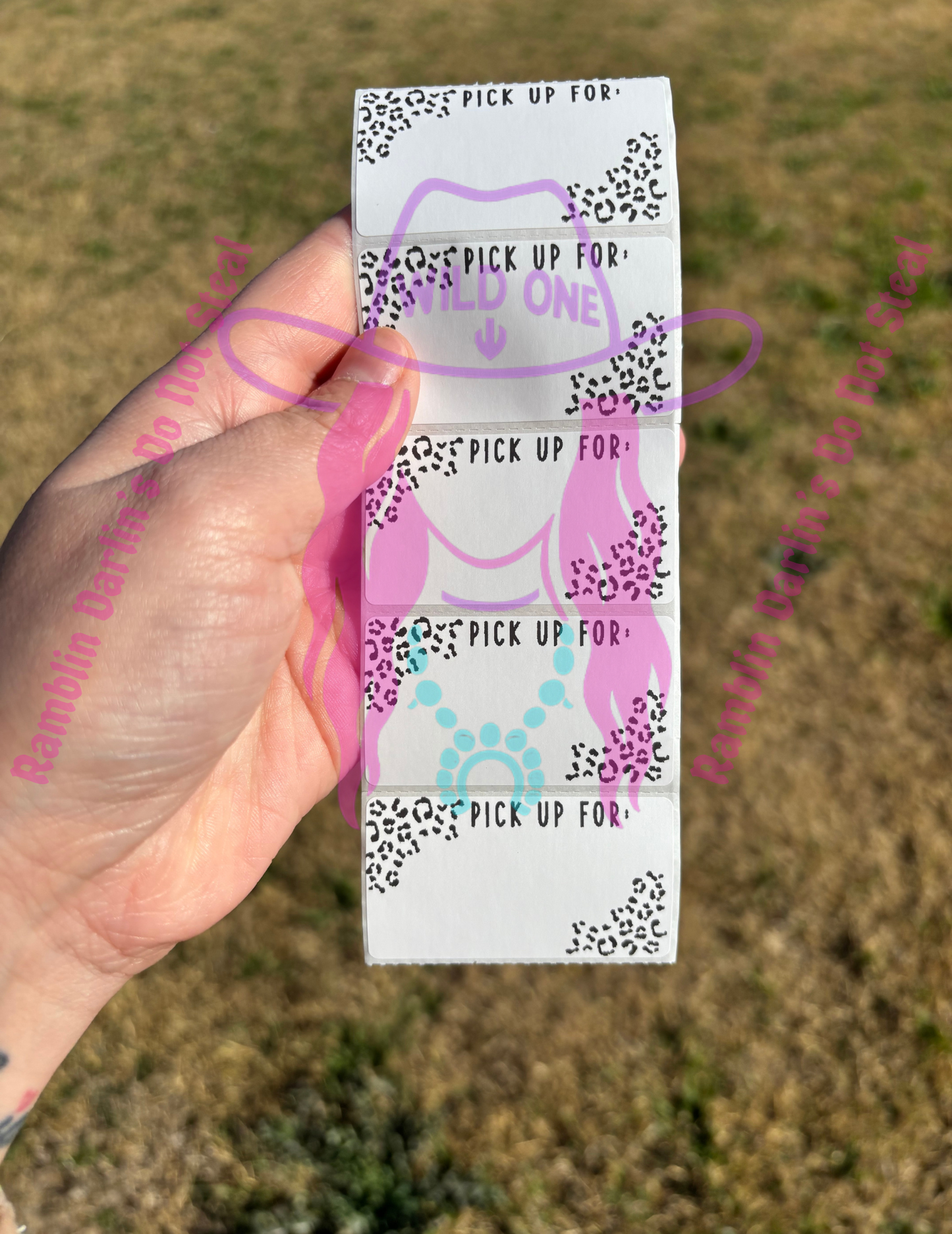 Pick Up For Leopard Print 2.25"x 1.25" Thermal Label (qty 100)