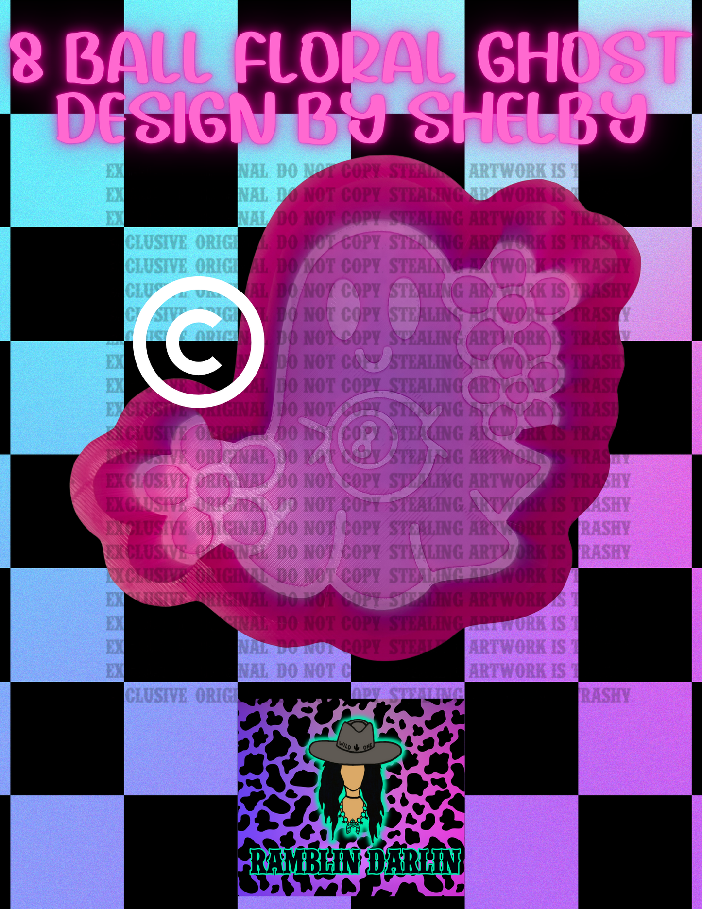 8 Ball Floral Ghost Mold ©️