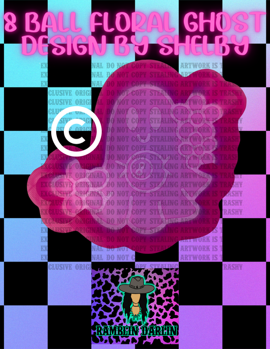 8 Ball Floral Ghost Mold ©️