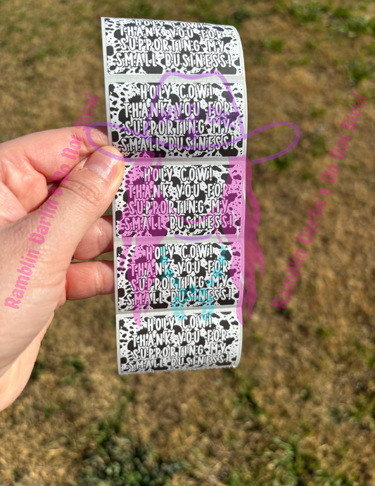 Holy Cow 2.25"x 1.25" Thermal Label (qty 100)
