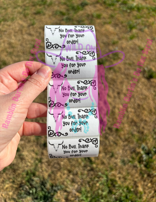 No Bull 2.25"x 1.25" Thermal Label (qty 100)