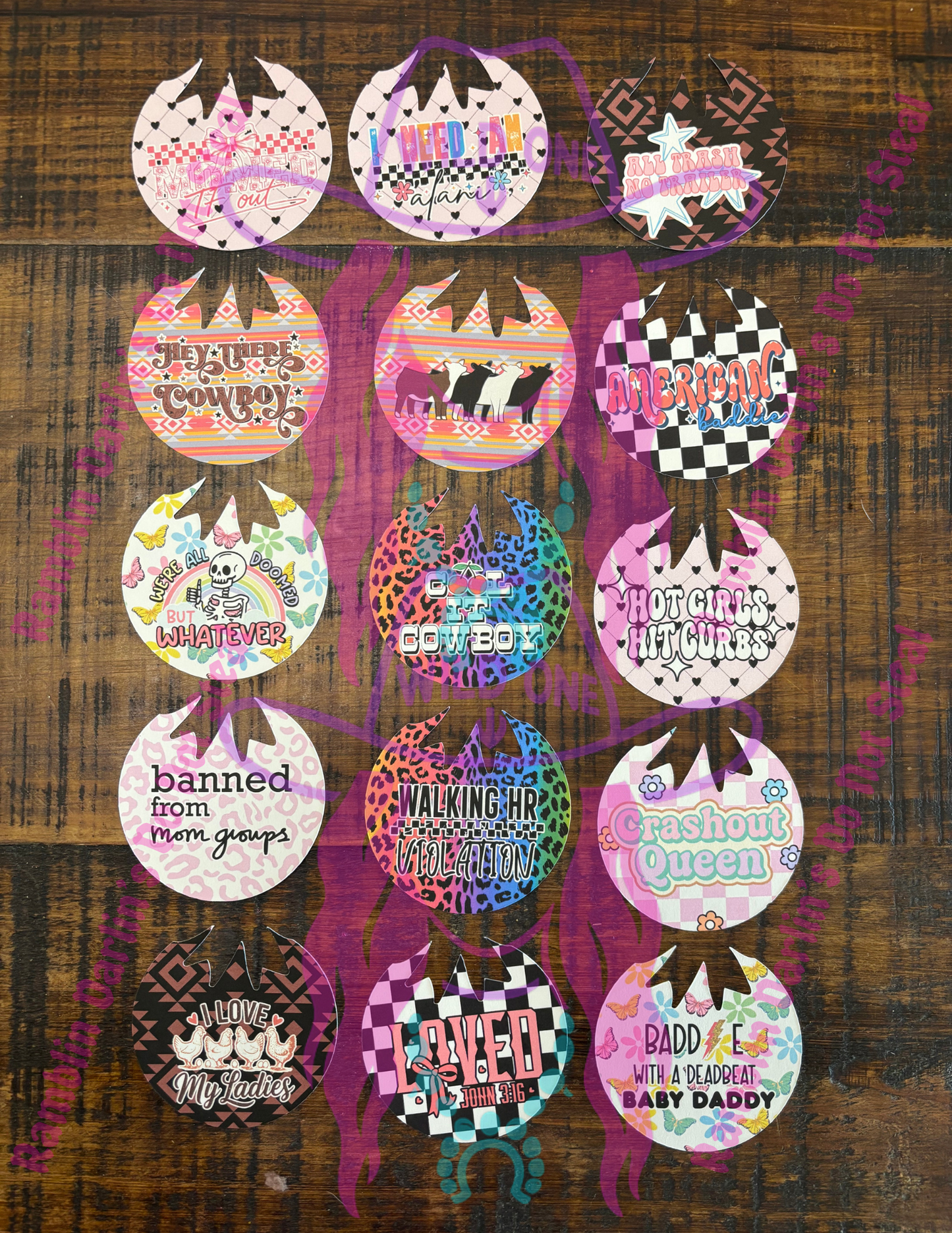 Circle Frame with Bow Cardstock Random (10pk)