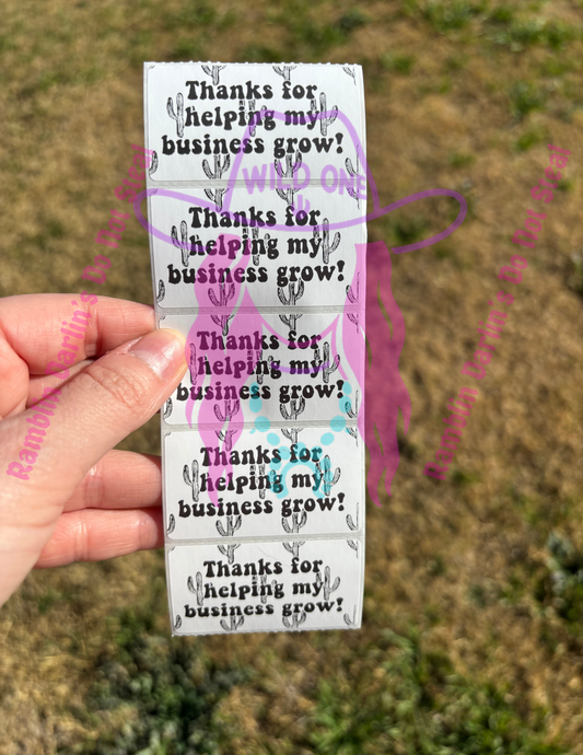 Thank You Cactus Print 2.25"x 1.25" Thermal Label (qty 100)