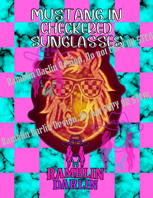 Mustang in Checkered Sunglasses Mold