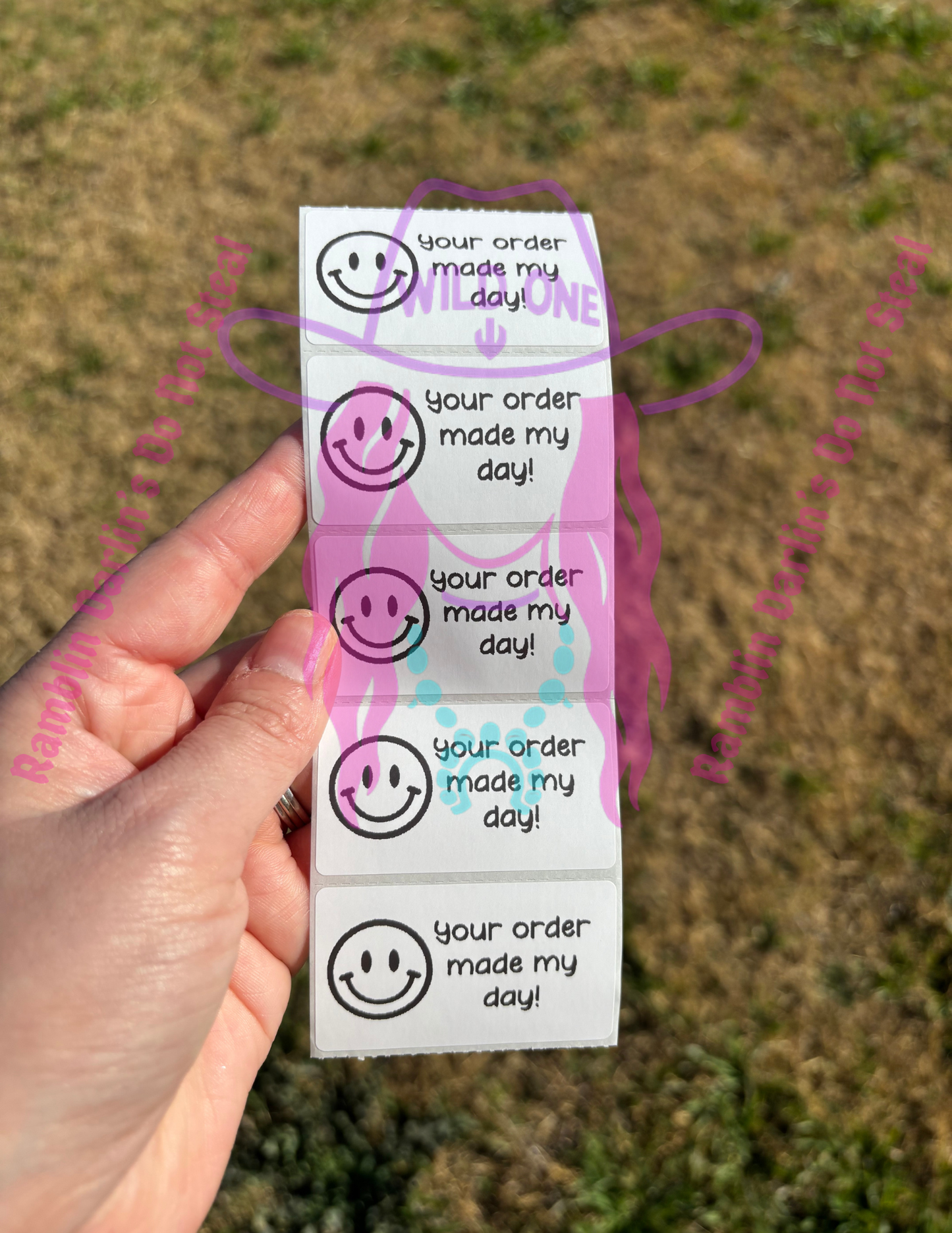 Your Order Made My Day Smiles 2.25"x 1.25" Thermal Label (qty 100)