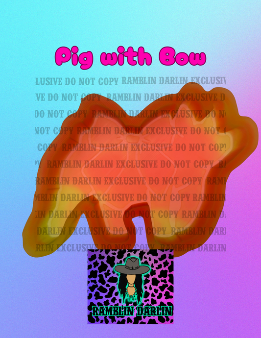 Pig With Bow Mold