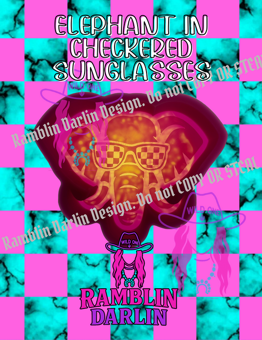 Elephant in Checkered Sunglasses Mold