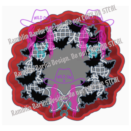 Disco Ball Bats Wreath STL files