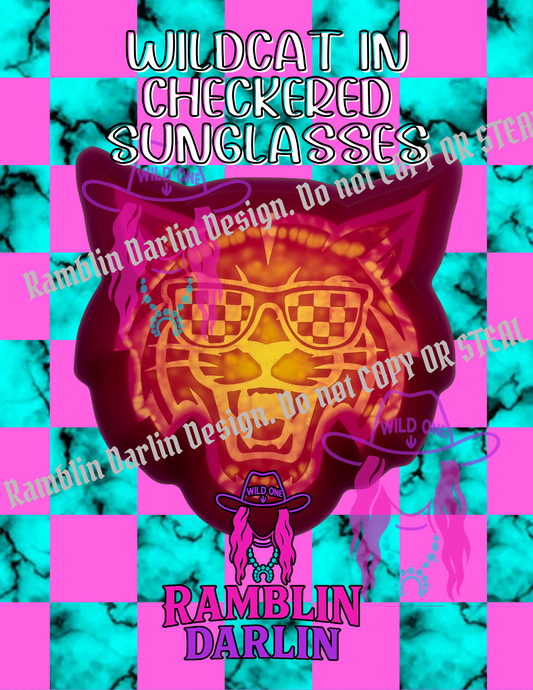 Wildcat in Checkered Sunglasses Mold