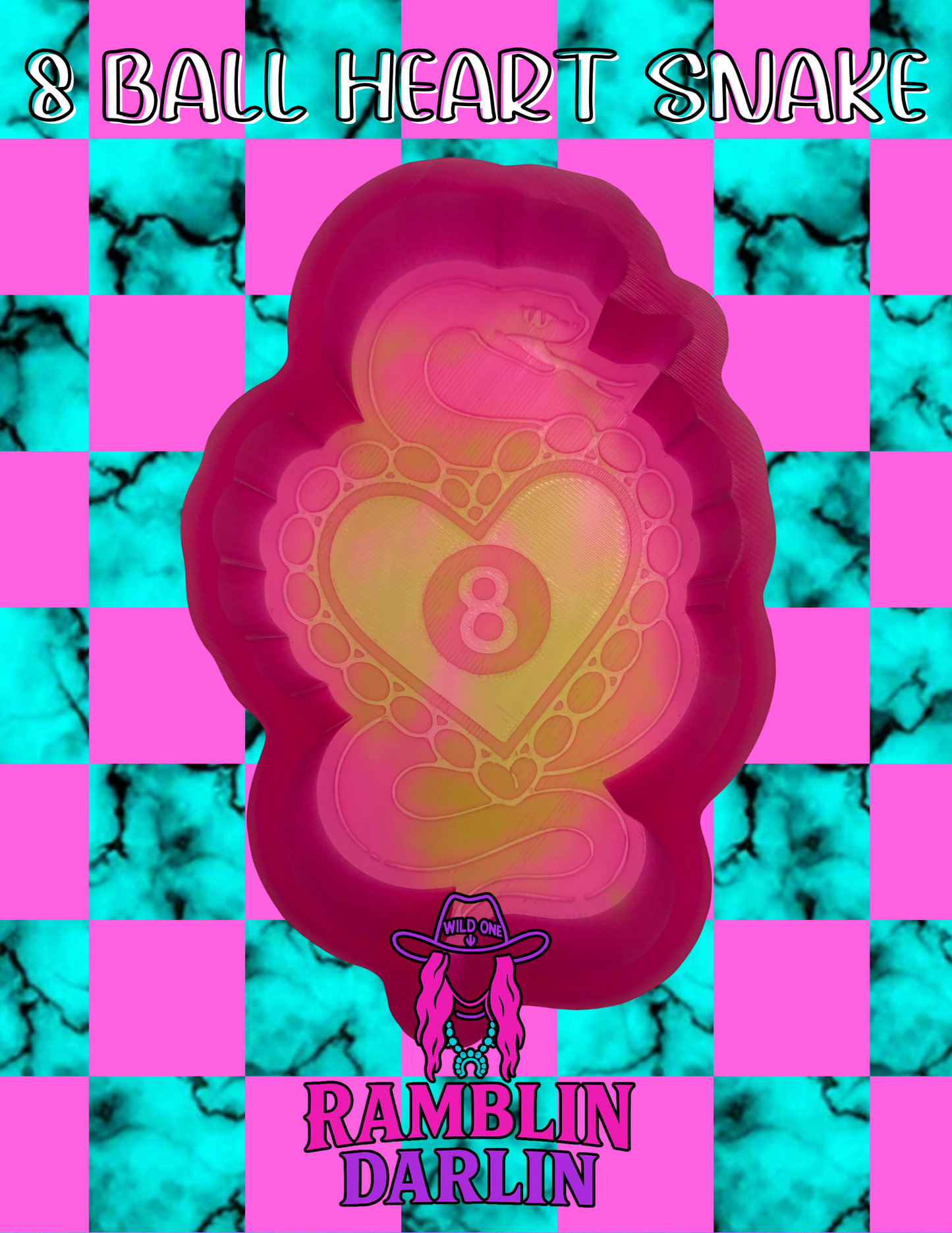 8 Ball Heart Snake Mold