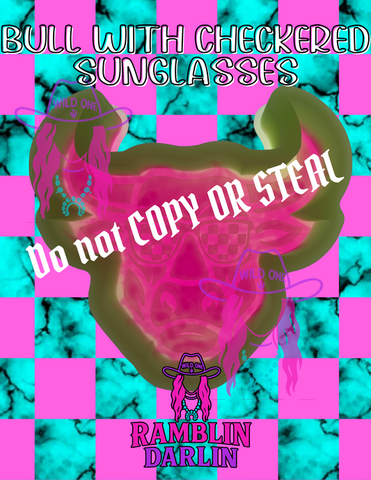 Bull in Checkered Sunglasses Mold