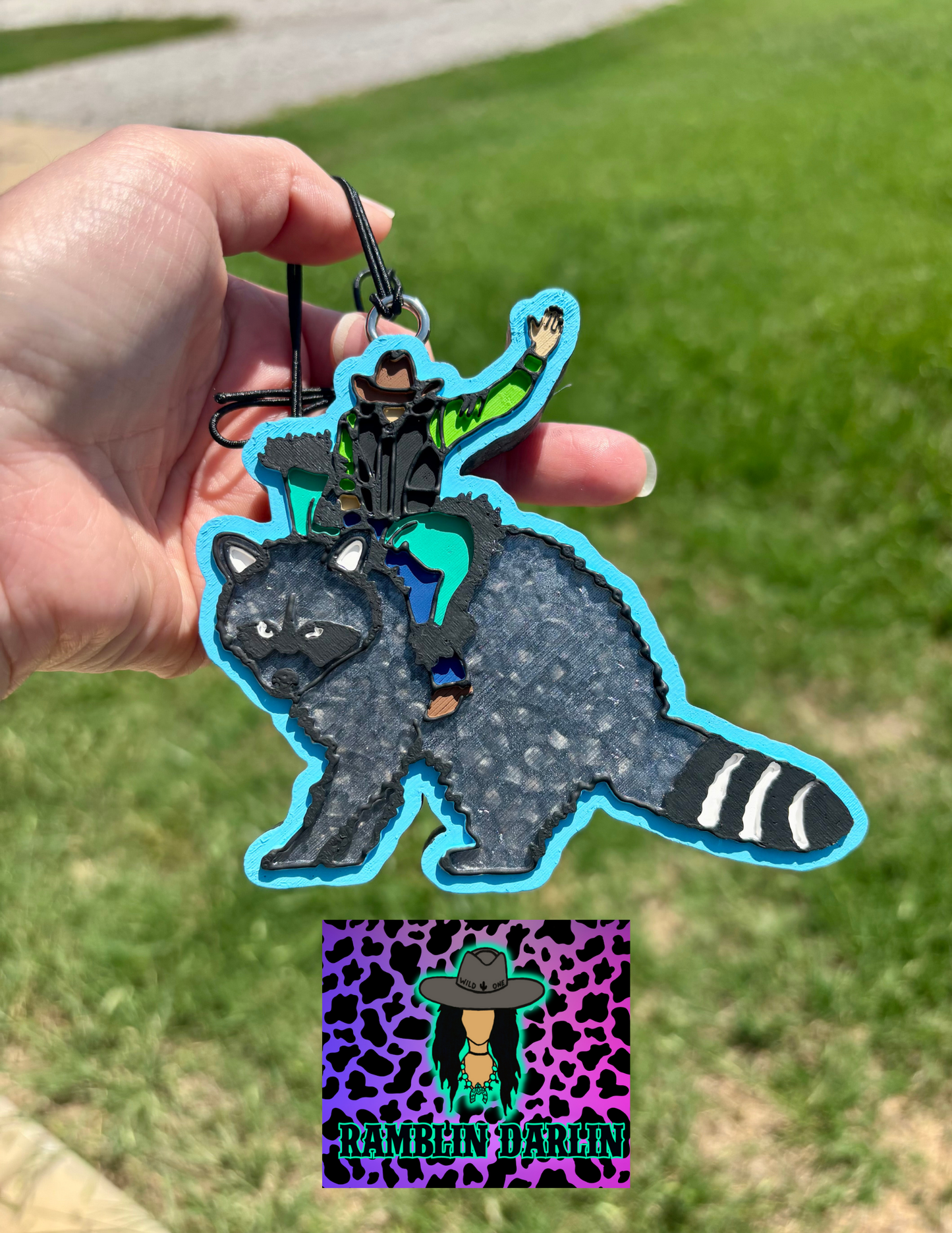 Cowboy Riding Raccoon Mold ©️