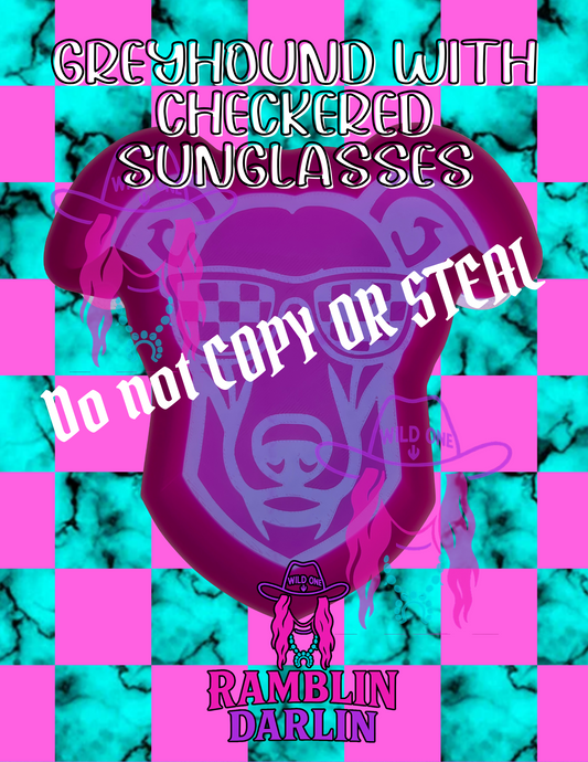 Greyhound in Checkered Sunglasses Mold