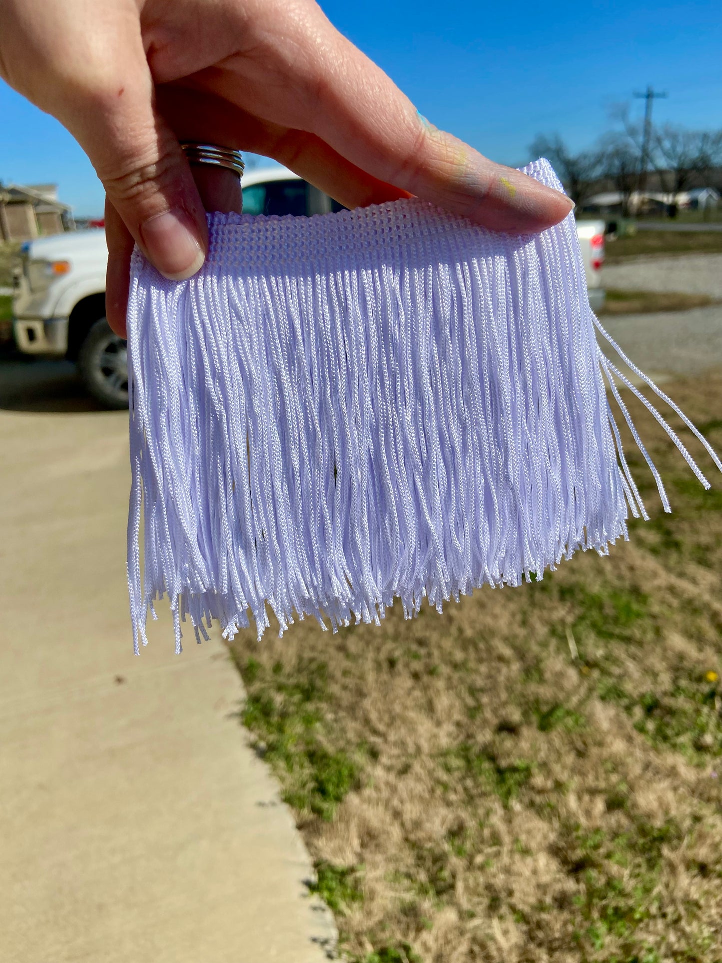 Bright White 4” Fringe