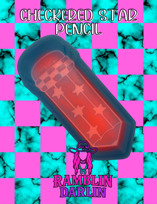 Checkered Star Pencil Mold