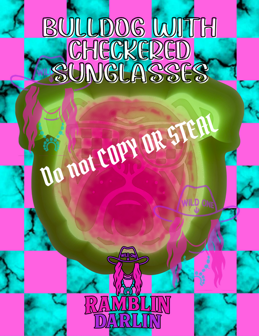 Bulldog in Checkered Sunglasses Mold