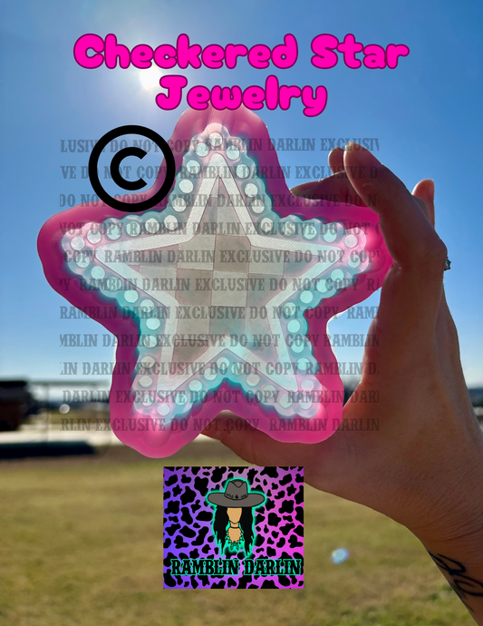 Checkered Star Jewelry Mold ©️