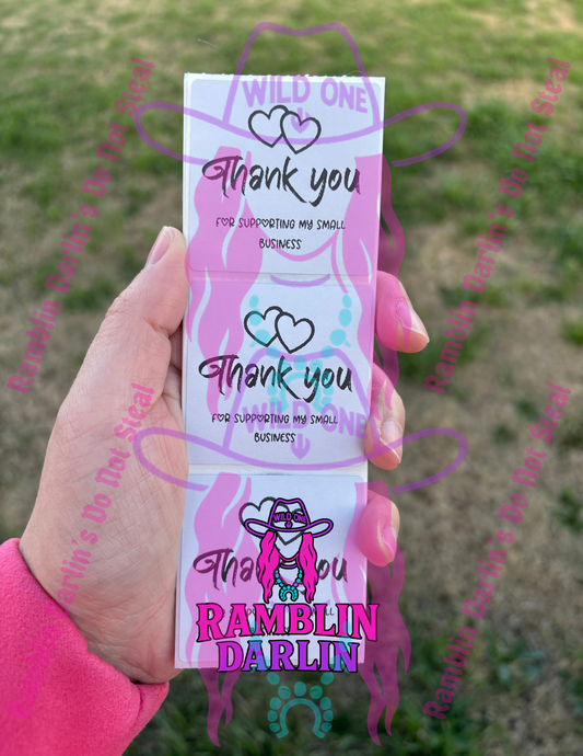 Thank You 2"x 2" Square Thermal Label (qty 100)