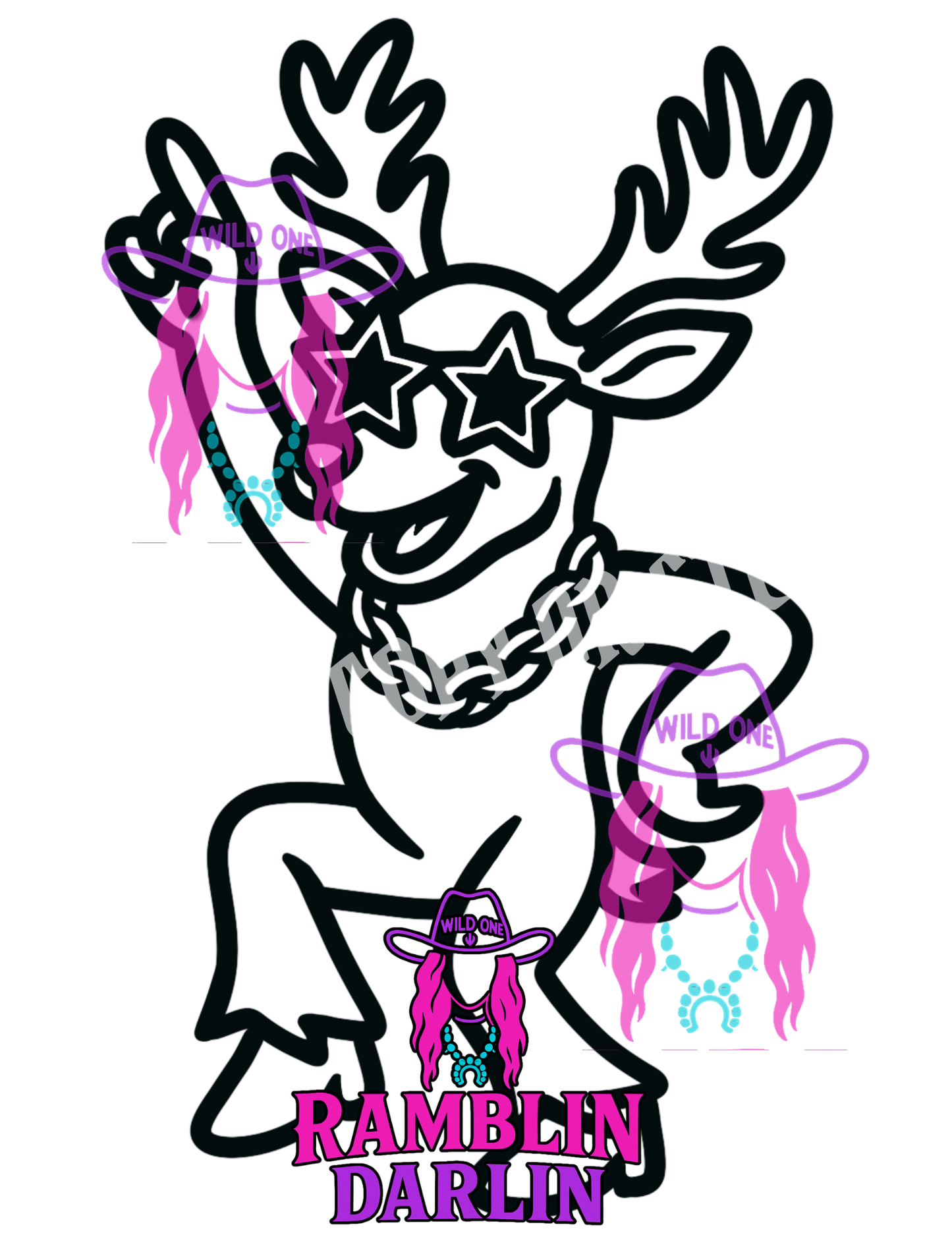 Groovy Reindeer PNG file