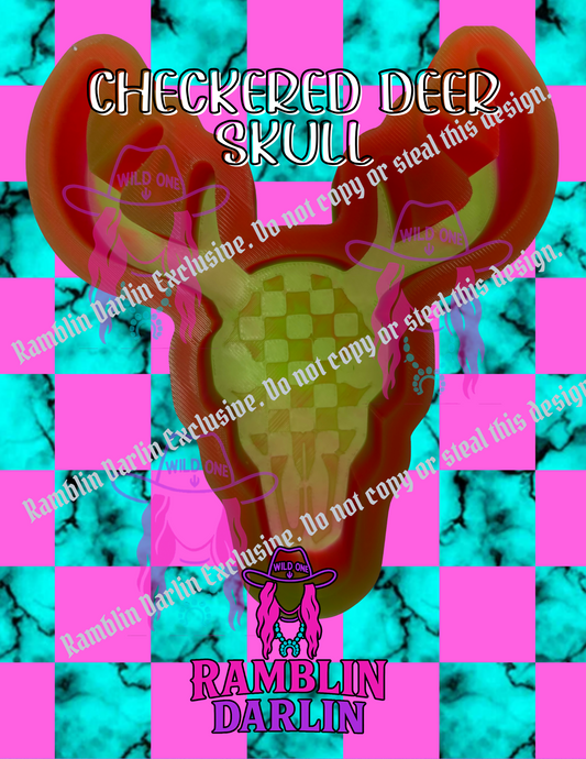 Checkered Deer Skull  Mold ©️