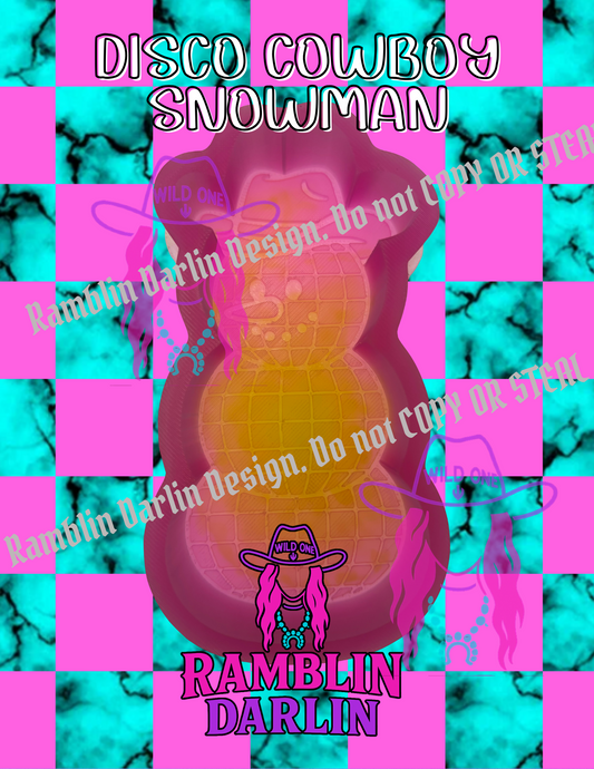 Disco Cowboy Snowman Mold