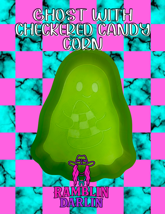 Ghost with Checkered Candy Corn Mold