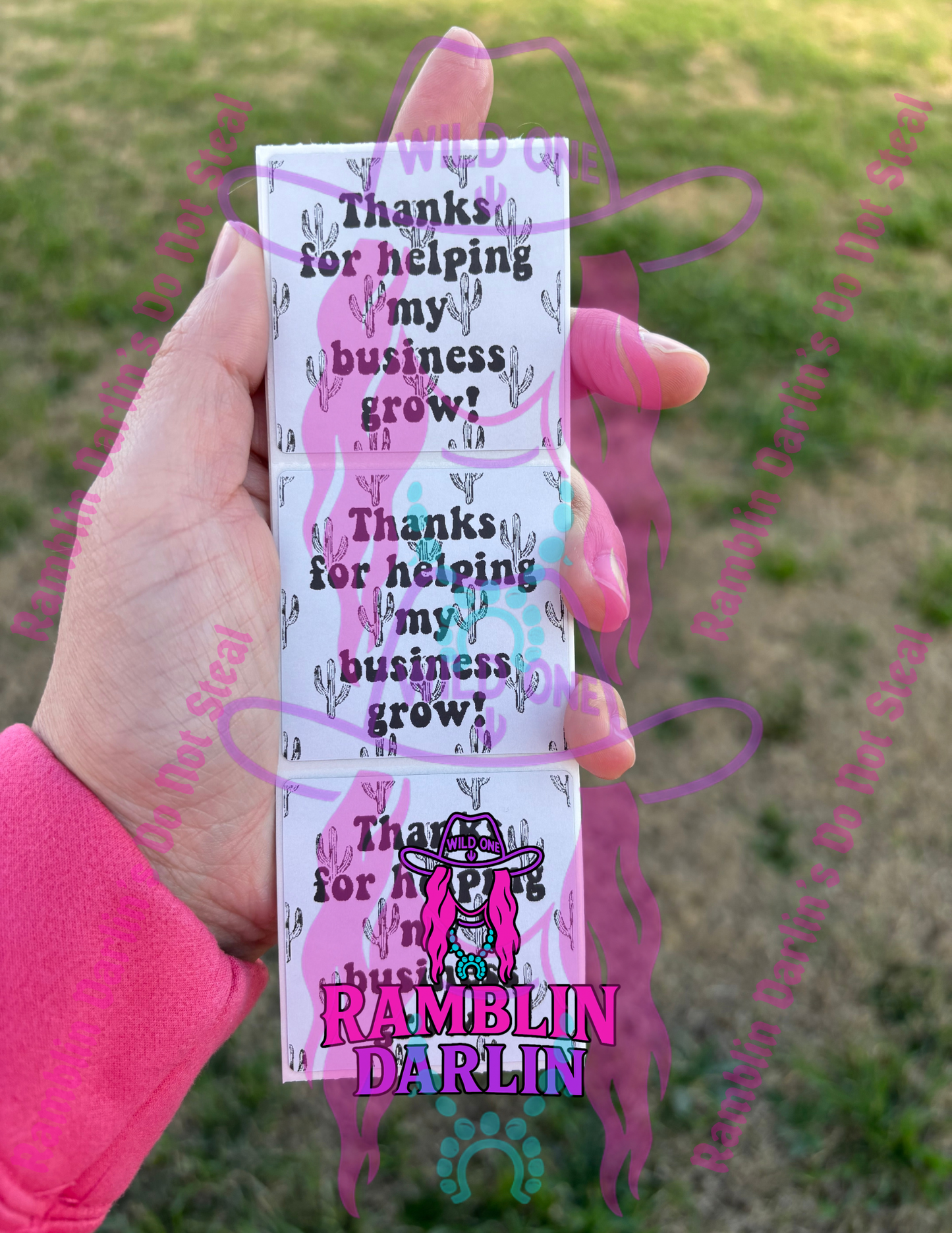 Cactus Thank You 2"x 2" Square Thermal Label (qty 100)