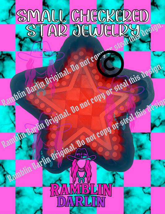 Small Checkered Star Jewelry Mold ©️