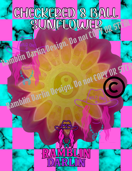 Checkered 8 Ball Sunflower Mold ©️