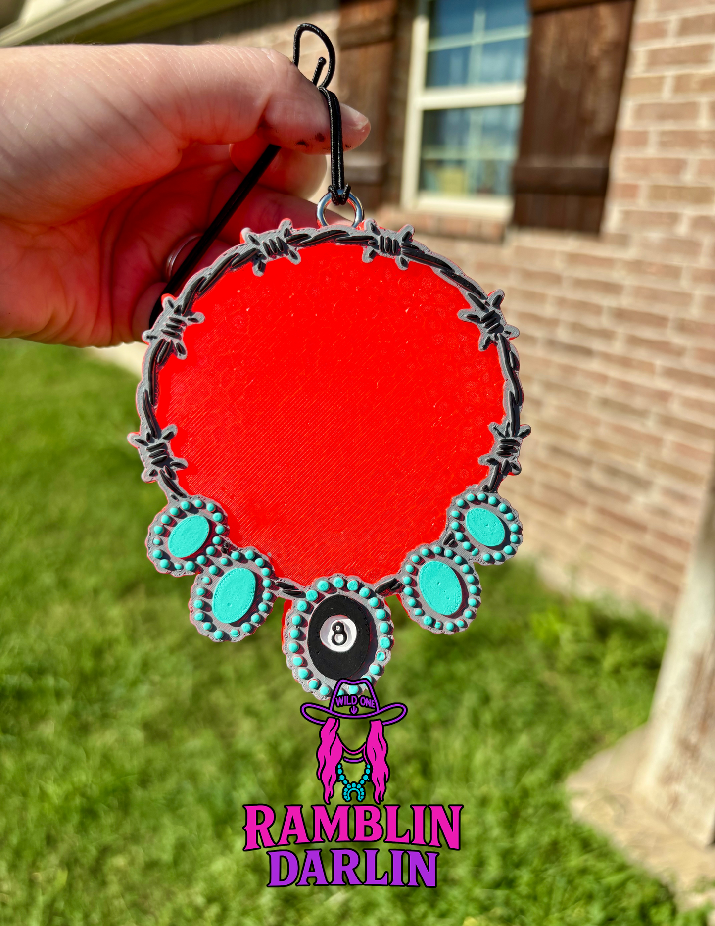 Barbed Wire Western 8 Ball Necklace Mold