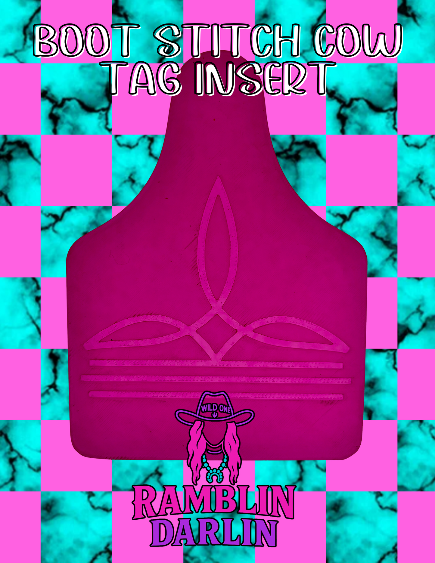 Plain Cow Tag Insert Mold